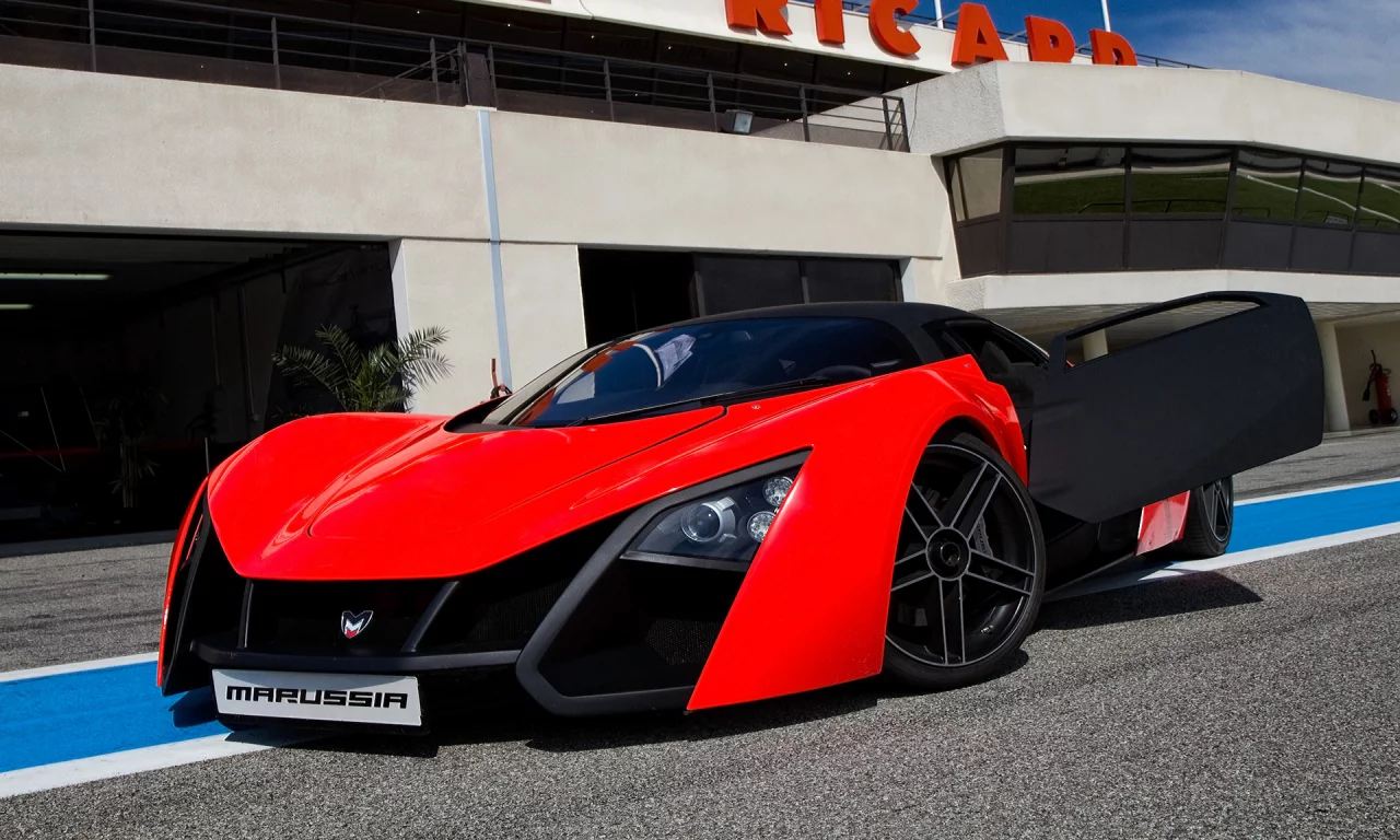Строение, асфальт, суперкар, Marussia