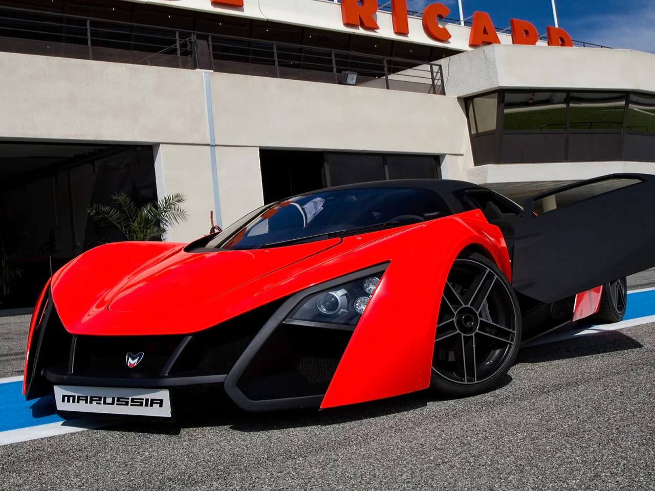 Строение, асфальт, суперкар, Marussia