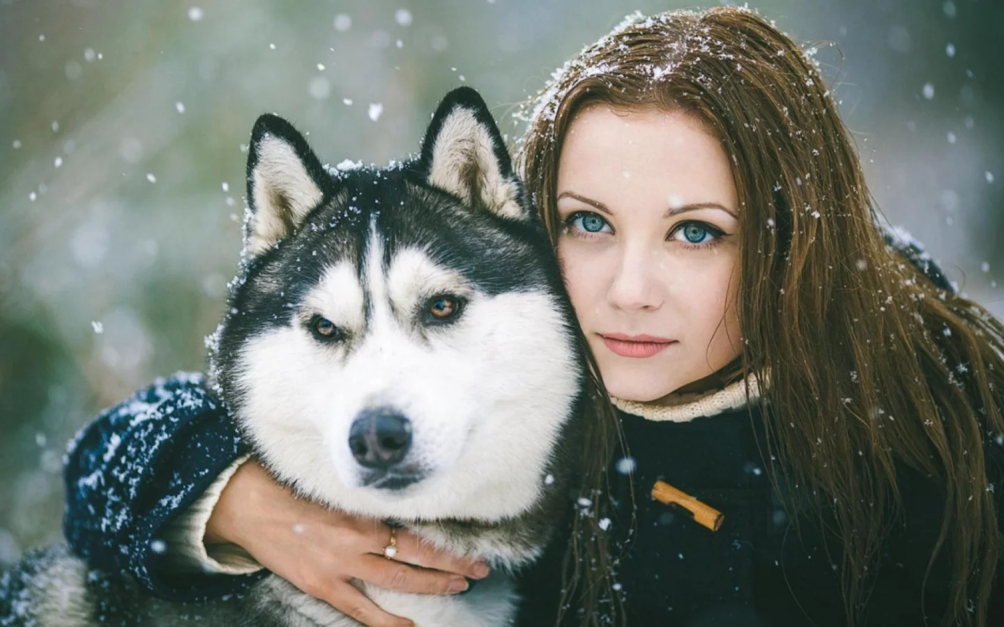 девушка, собака
