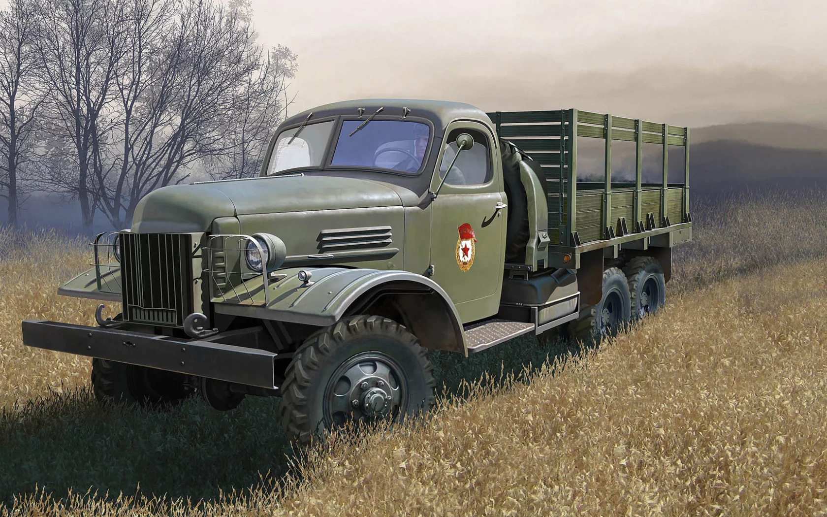 Зис-151, СССр, поле, техника, авто, колеса, отечественный