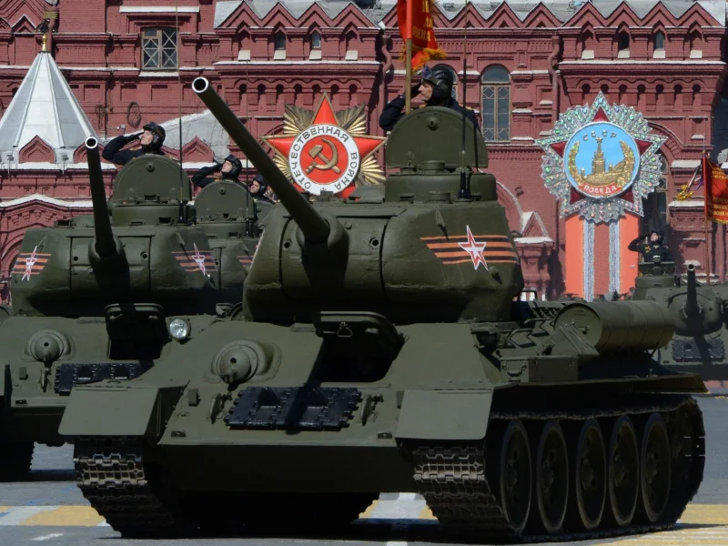 Парад, праздник, ВОВ, СССР, Т-34, Ура.