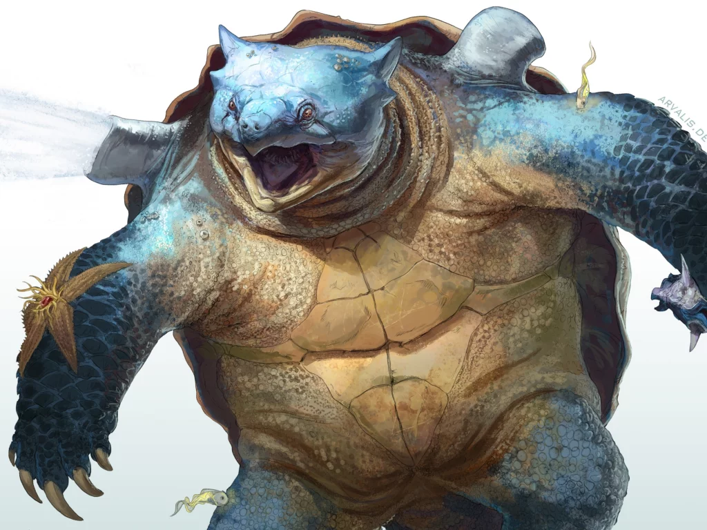 черепаха, панцирь, морской, blastoise, покемон