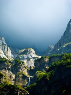 утро, горы