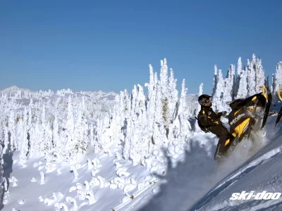 Зима, экстрим, снегоход.Ski-doo