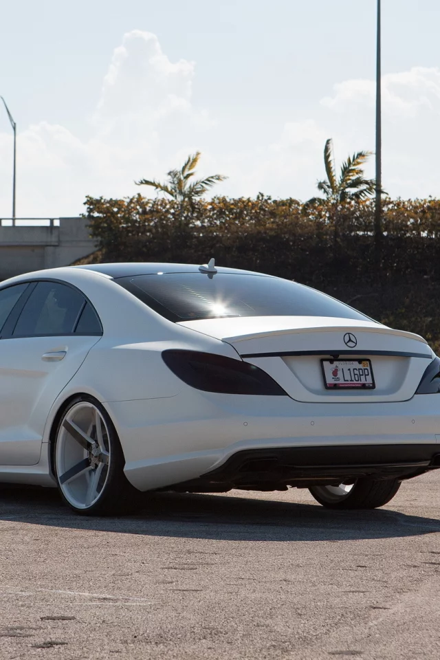 задок, тюнинг, cls 550, мат, белый, mercedes