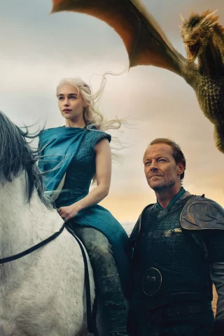 emilia clarke, драконы, game of thrones, iain glen, jorah mormont, daenerys targaryen