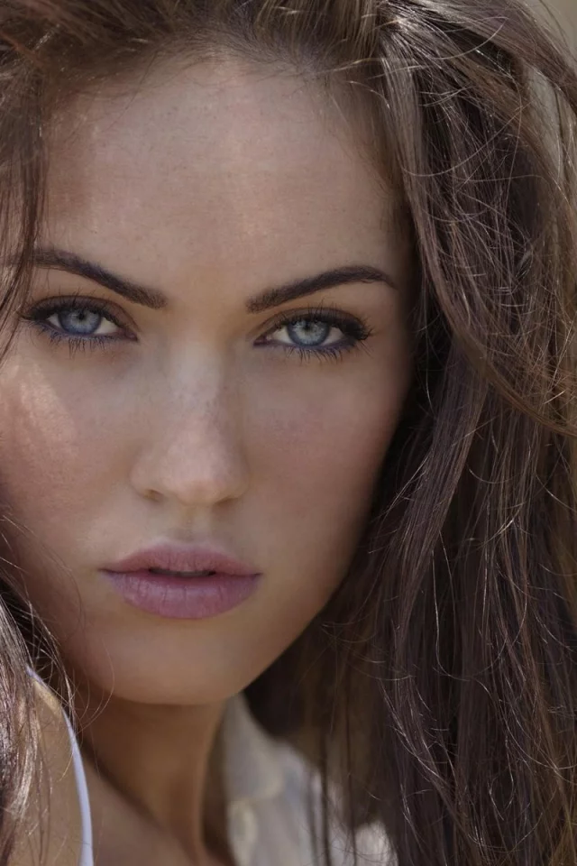 голубые глаза, веснушки, лицо, megan fox, меган фокс