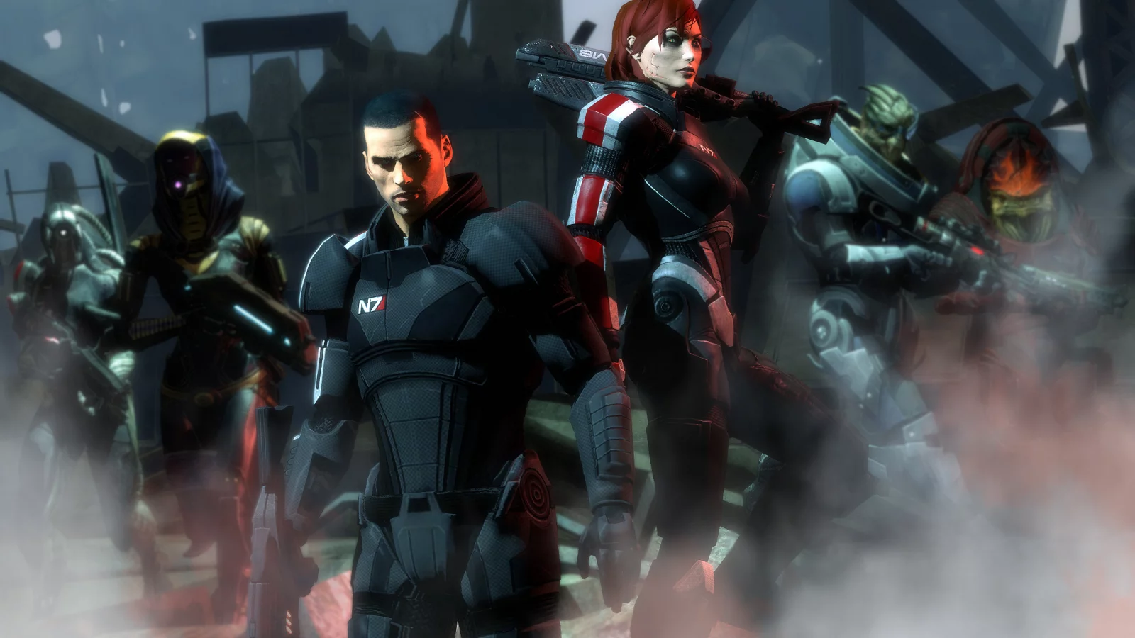 legion, krogan, urdnot wrex, shepard, tali zorah, mass effect, garrus vakarian, turians, female