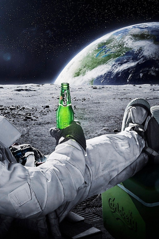 relax, space, moon, beer
