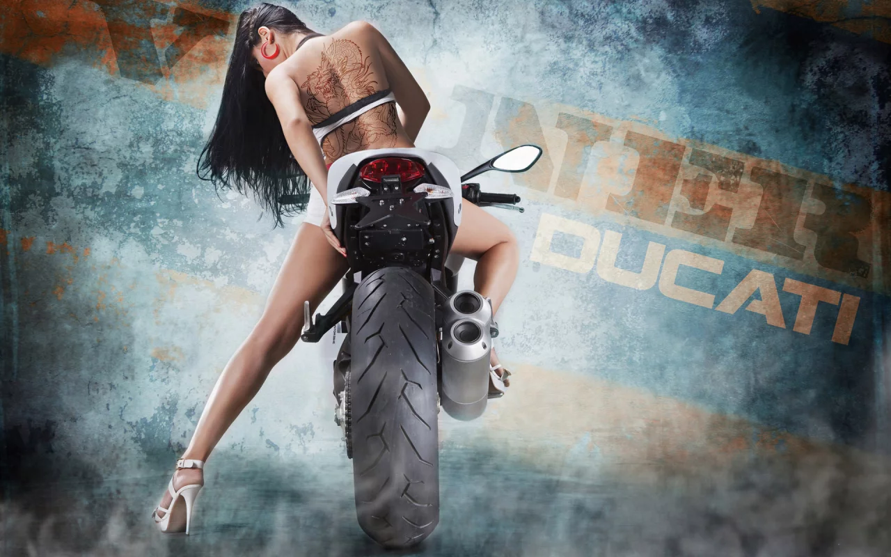 татуировка, 1100, moto, байк, bike, девушка, ducati, monster, мотоцикл