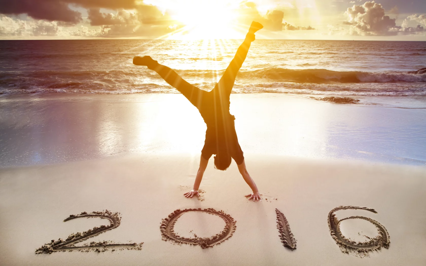 2016, новый год, новогодние обои, надпись на песке, теллые края