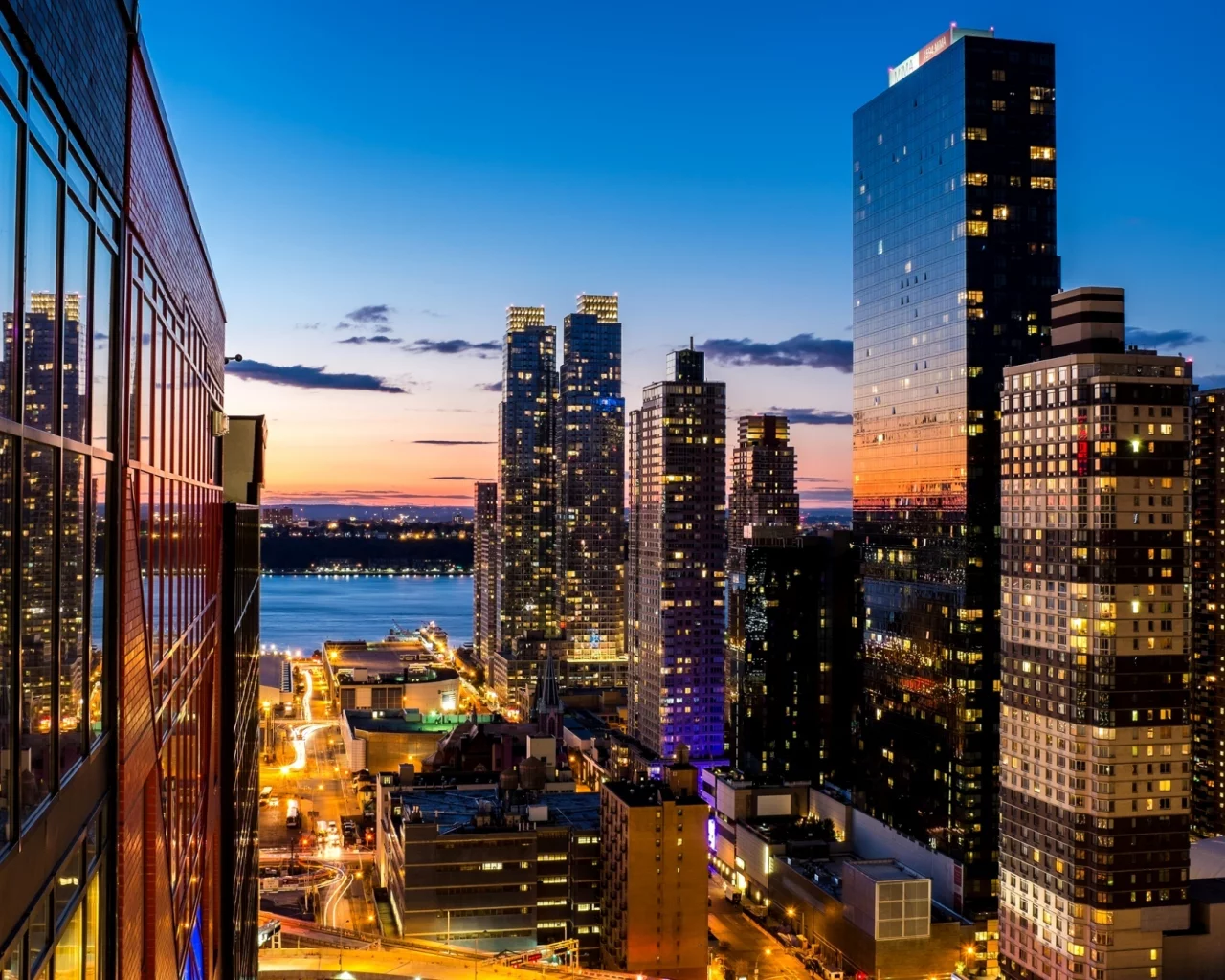 usa, new york, вечер, нью-йорк, new york city, небо, сша, город, nyc