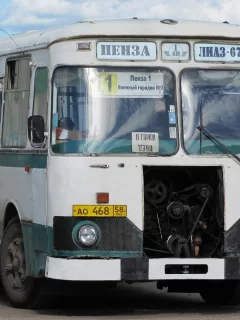 автобус, лиаз, пенза, асфальт, гараж