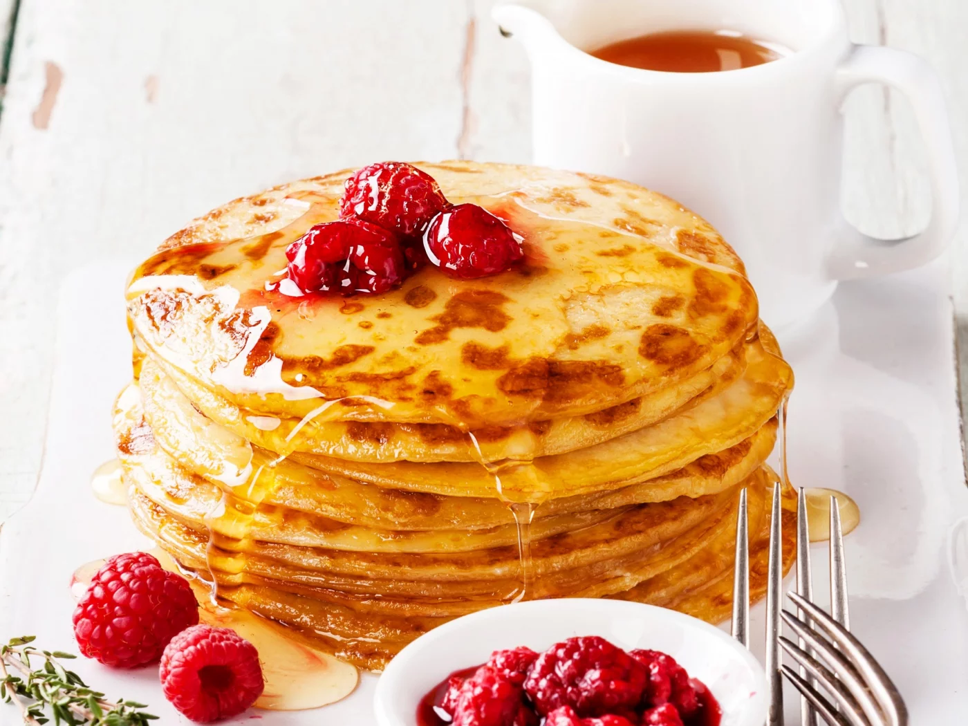 ancake, aspberry, jam, tea, блины, блинчики, варенье, малина, чай
