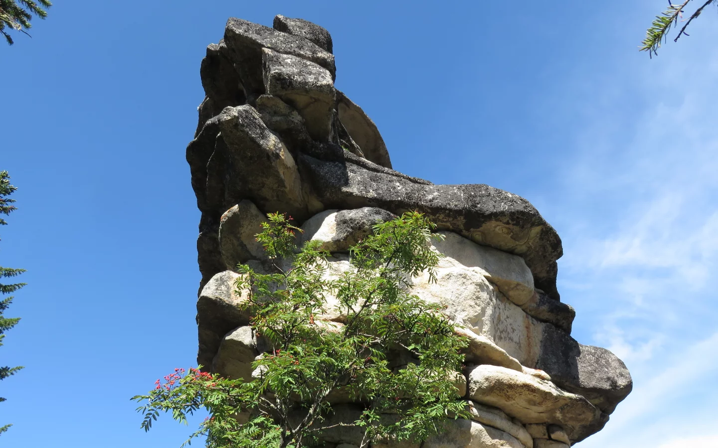 каменный городок, саяны, скала, небо, тп