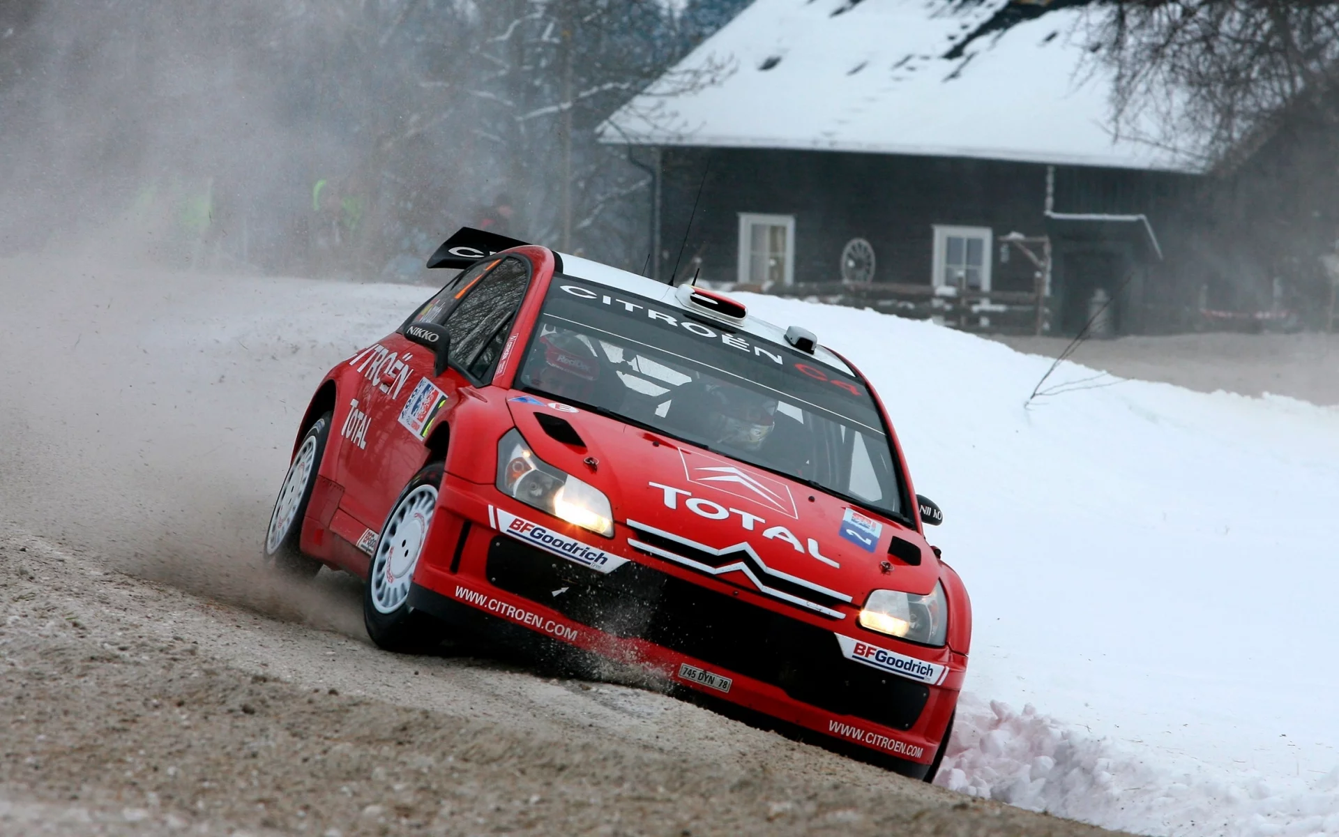 ситроен, дом, c4, зима, citroen, dani sordo, фары, снег, rally