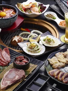 блюда, ассорти, закуски, овощи, напитки, мясо