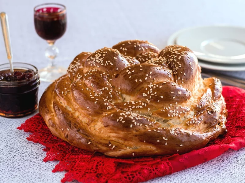 кулич, булка, кунжут, выпечка, джем