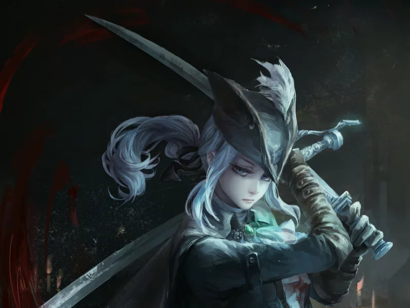bloodborne, девушка, меч