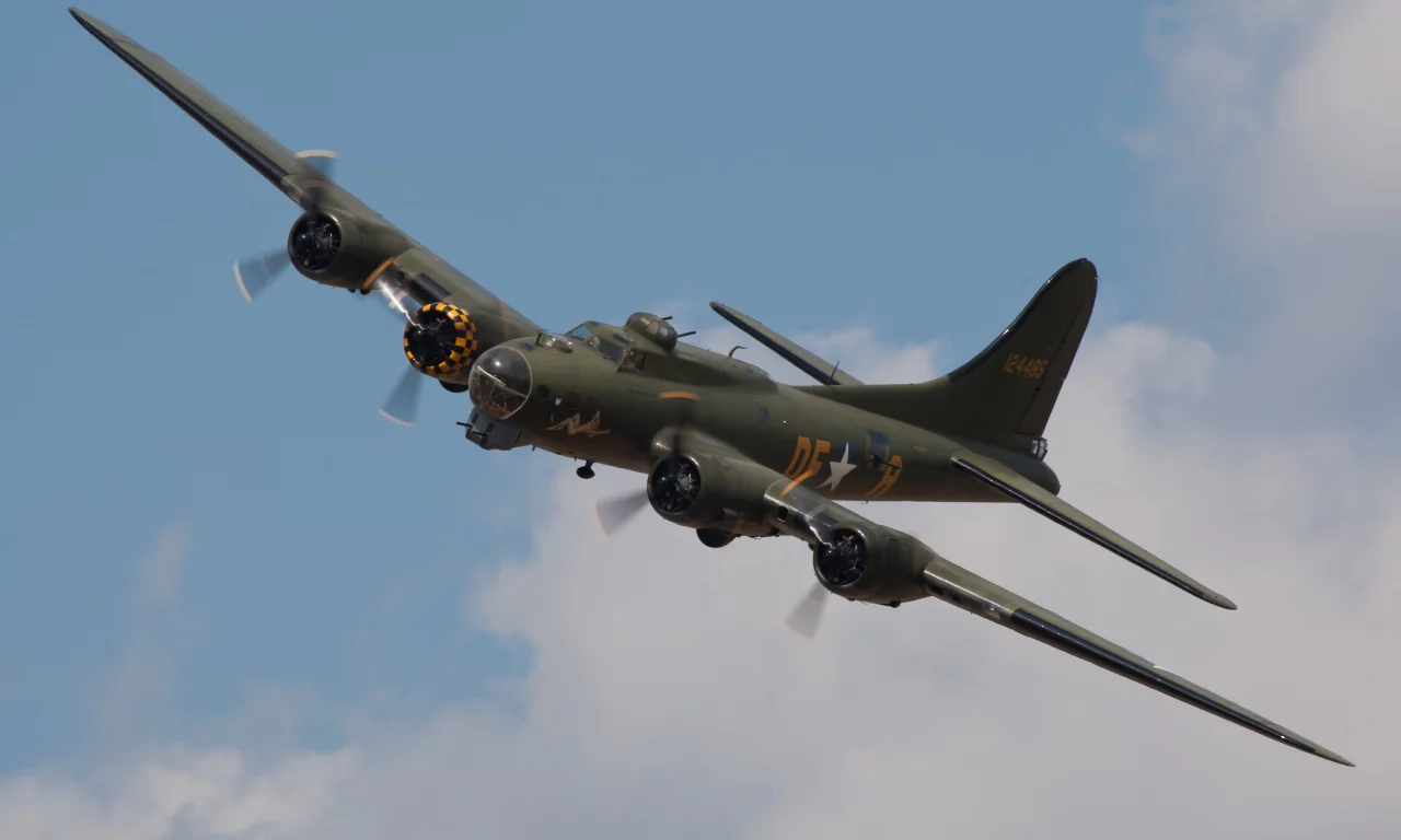 небо, flyig fortress, самолёт, boeing b-17