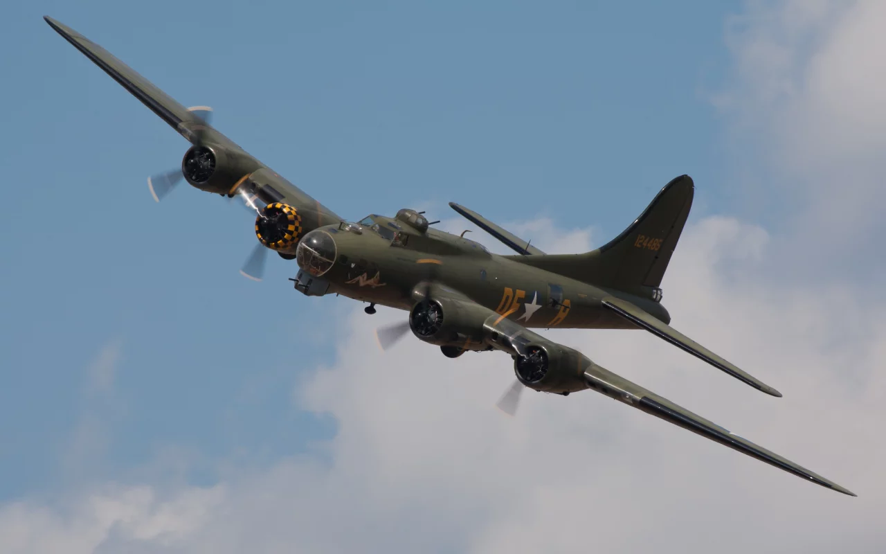 небо, flyig fortress, самолёт, boeing b-17