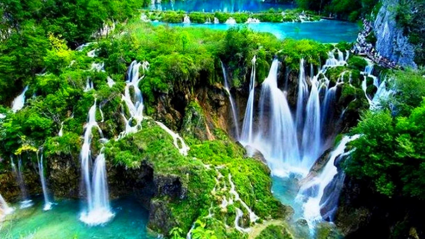 водопады, горы, красота