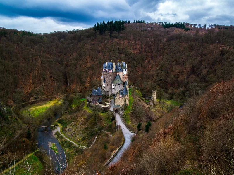 замок, eltz castle, лес, германия