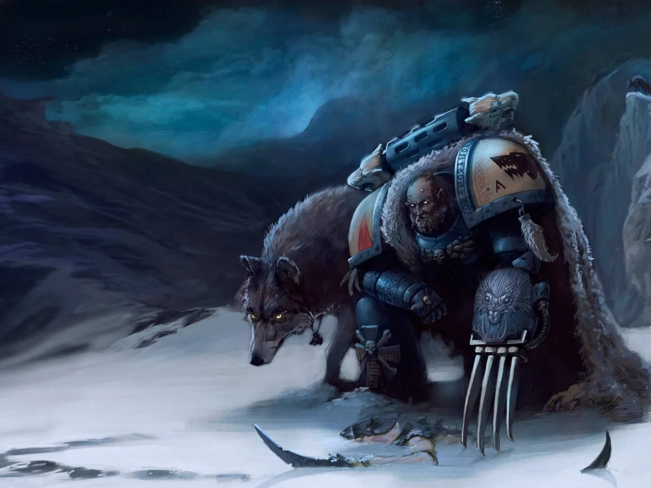 волки, tyranid, space wolves, warhammer, когти, космодесантник, 40k