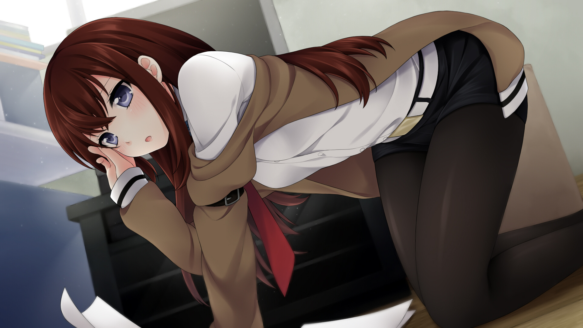 Картинка на рабочий стол девушка, steins gate, kurisu makise, anime, art  1920 x 1080