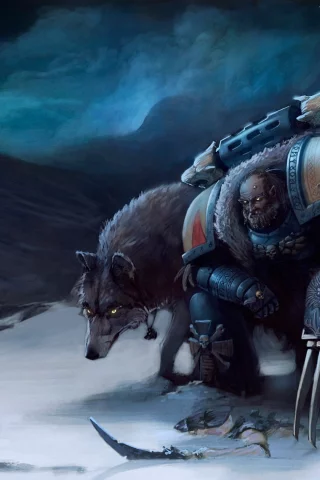 волки, tyranid, space wolves, warhammer, когти, космодесантник, 40k