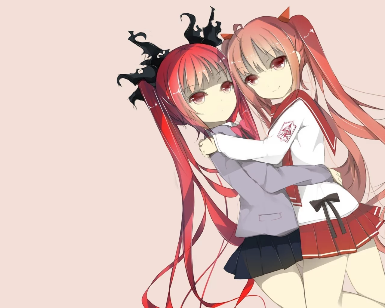 kuuko haiyore nyaruko-san, kanzaki h aria, девушки, объятья