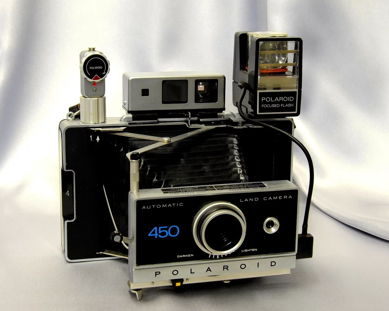 автоматическая камера, вспышка, видоискатель, polaroid 450