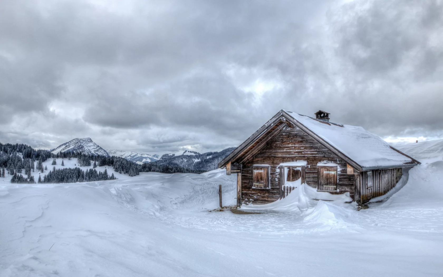 дом, холод, mountains, cold, горы, снег, изба, hut, зима, snow, winter