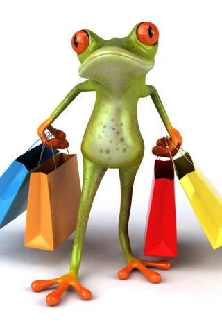 графика, free frog 3d, сумки, пакеты, покупки, лягушка