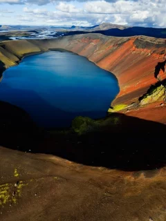 природа, озеро, горы, вода, река, небо, облака
