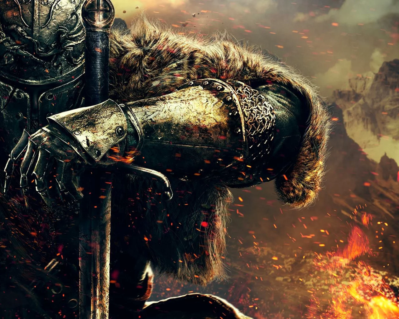 dark souls 2, меч, огонь, горы, шерсть, дарк соулс 2