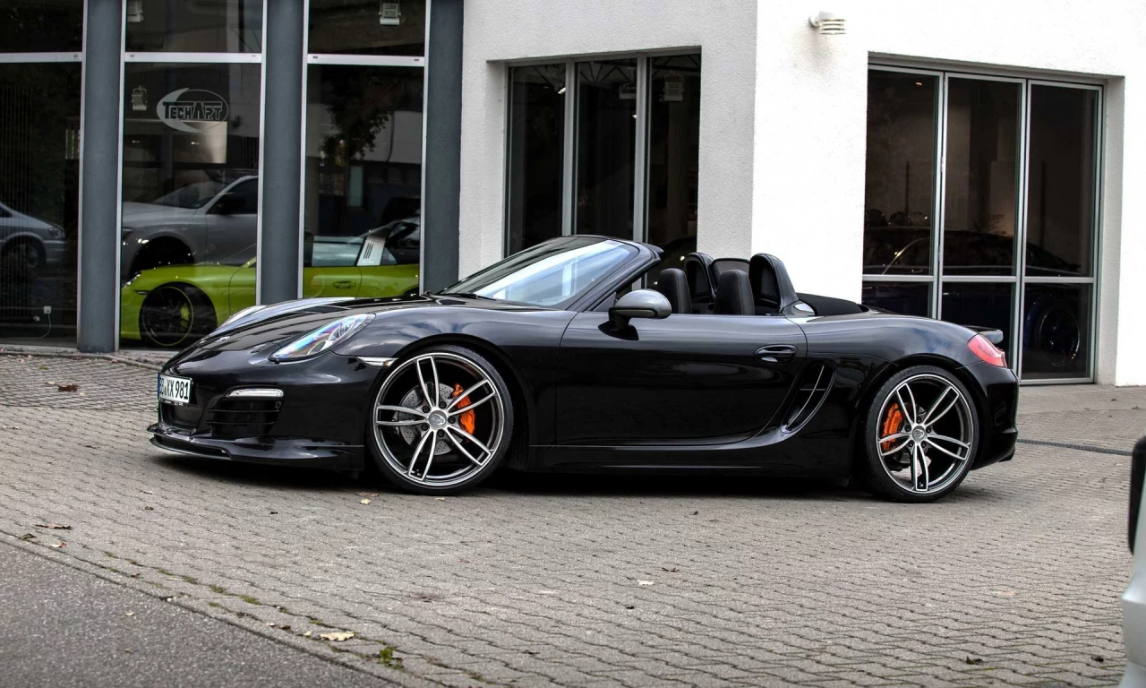 porsche, черный, кабриолет, диски