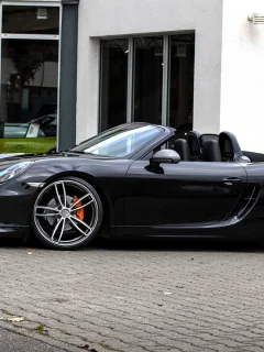 porsche, черный, кабриолет, диски