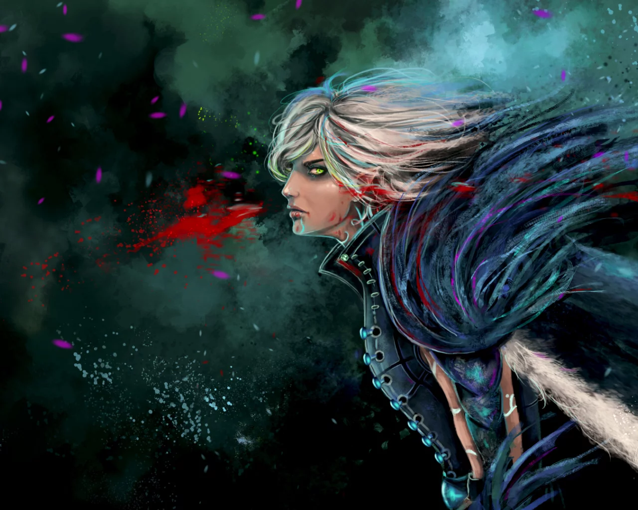 перья, dragon age, арт, абстракция, парень, fenris, rinacane, эльф