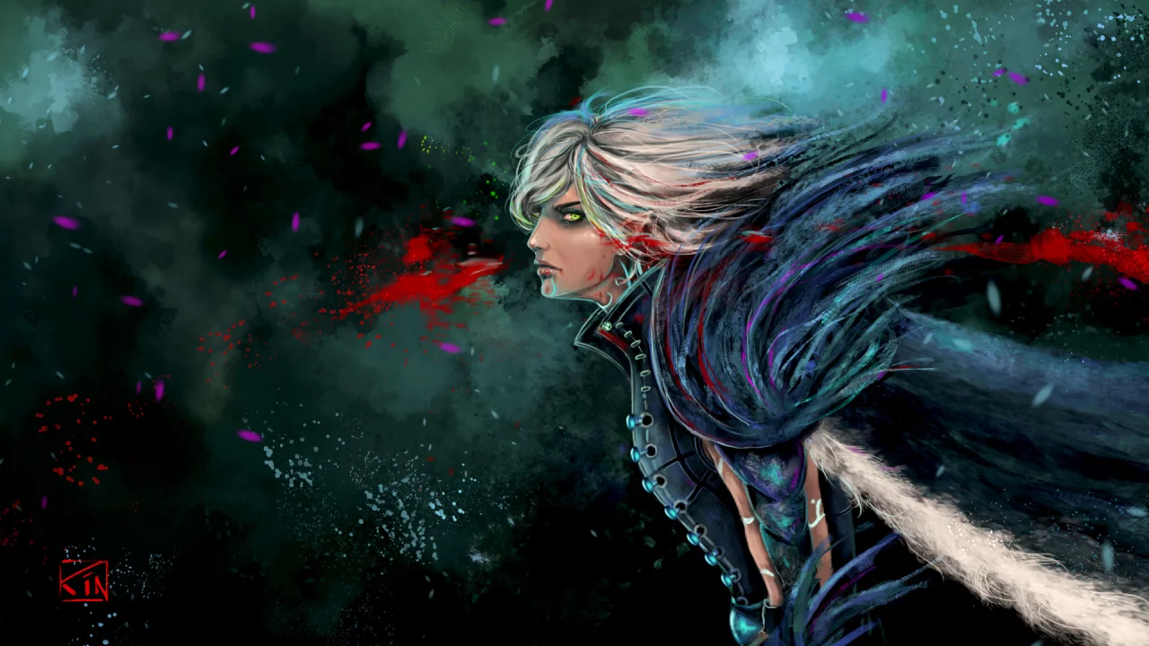 перья, dragon age, арт, абстракция, парень, fenris, rinacane, эльф