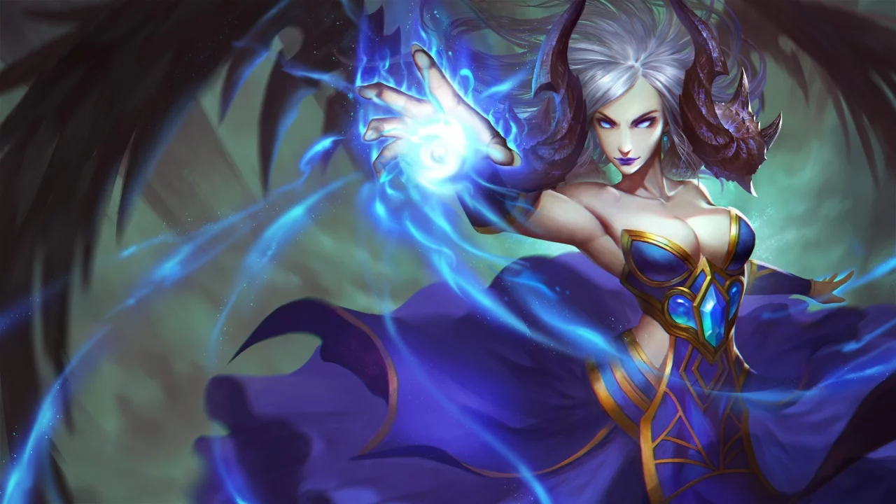 art, платье, грудь, isery orturer, девушка, магия, heroes of newerth