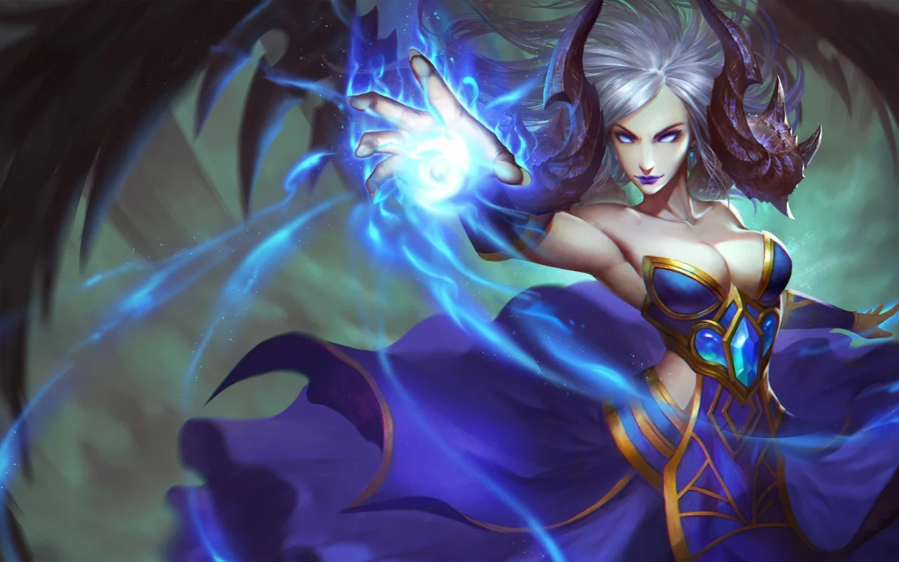 art, платье, грудь, isery orturer, девушка, магия, heroes of newerth