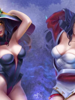 аhri, череп, девушка, halloween, глаз, арт, league of legend, шляпа