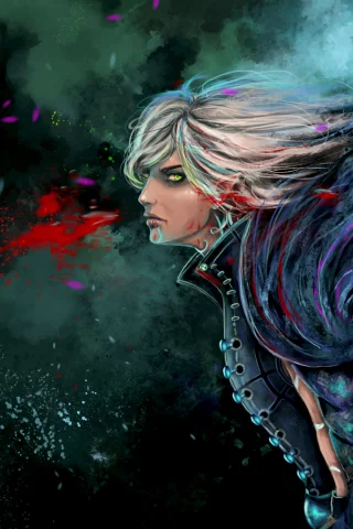 перья, dragon age, арт, абстракция, парень, fenris, rinacane, эльф