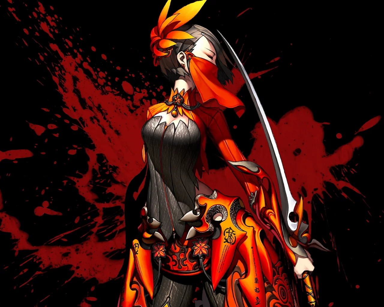 blade and soul, девушка, платье, клинок