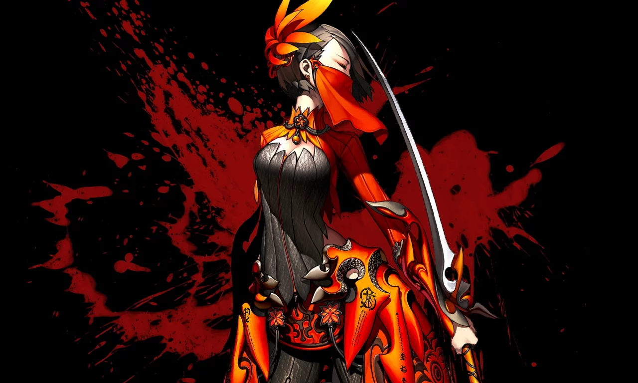 blade and soul, девушка, платье, клинок