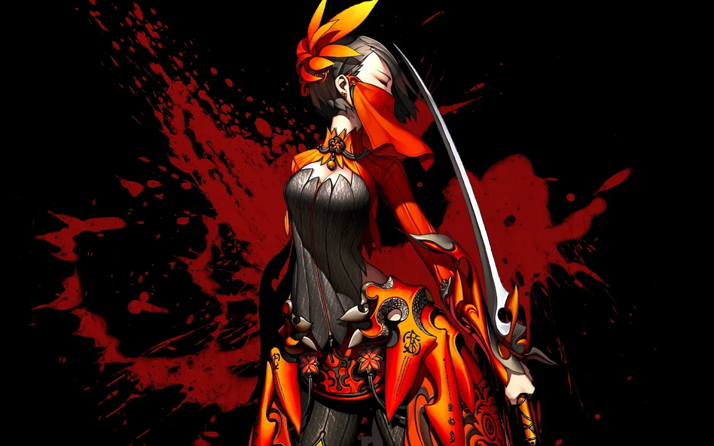 blade and soul, девушка, платье, клинок