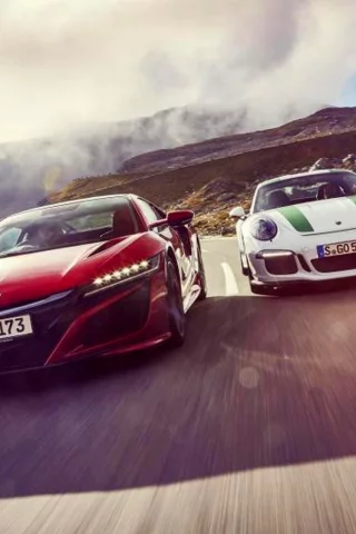 авто, суперкар, ford gt, porsche 911 vs honda nsx