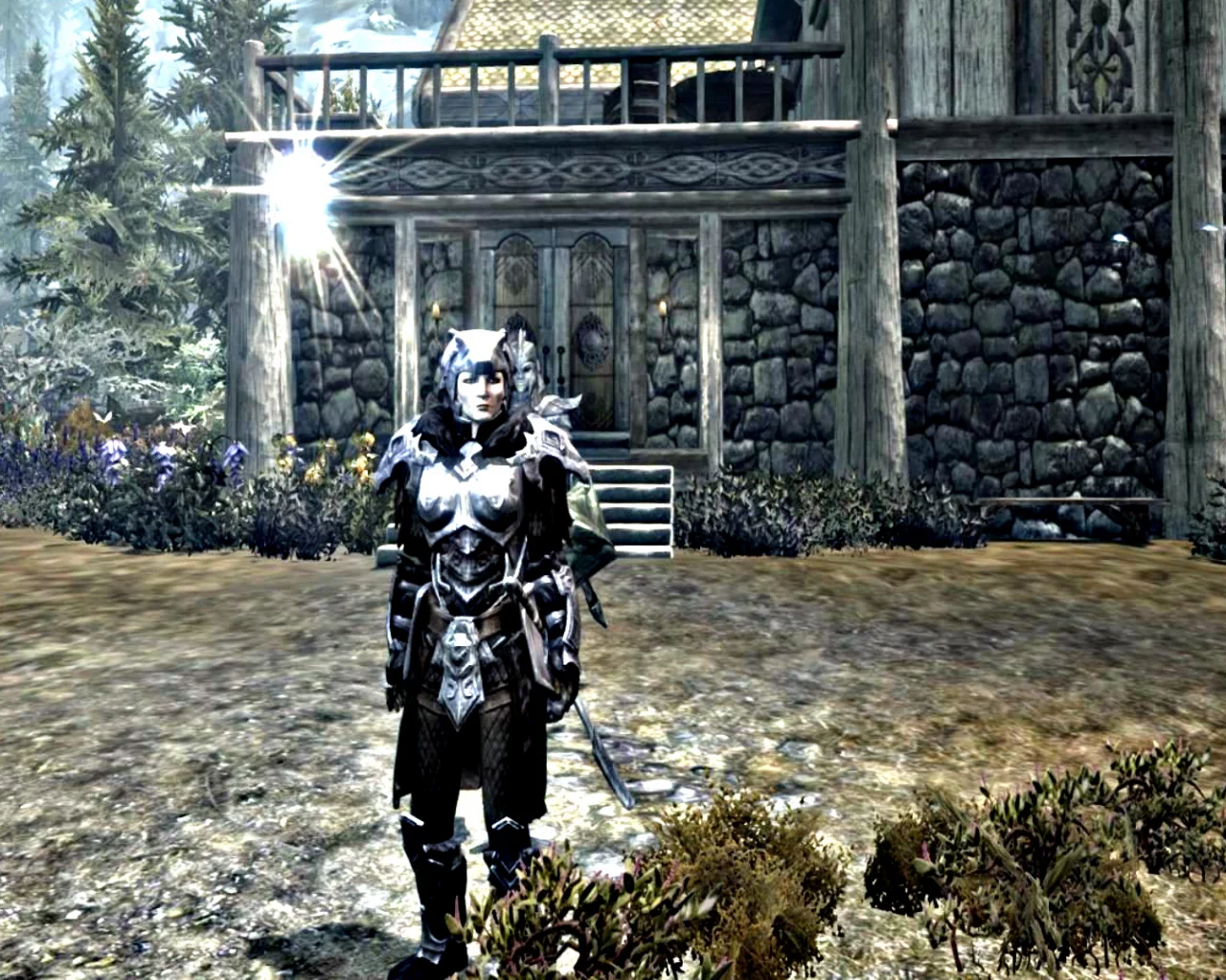 девушка, доспехи, рыцарь, skyrim