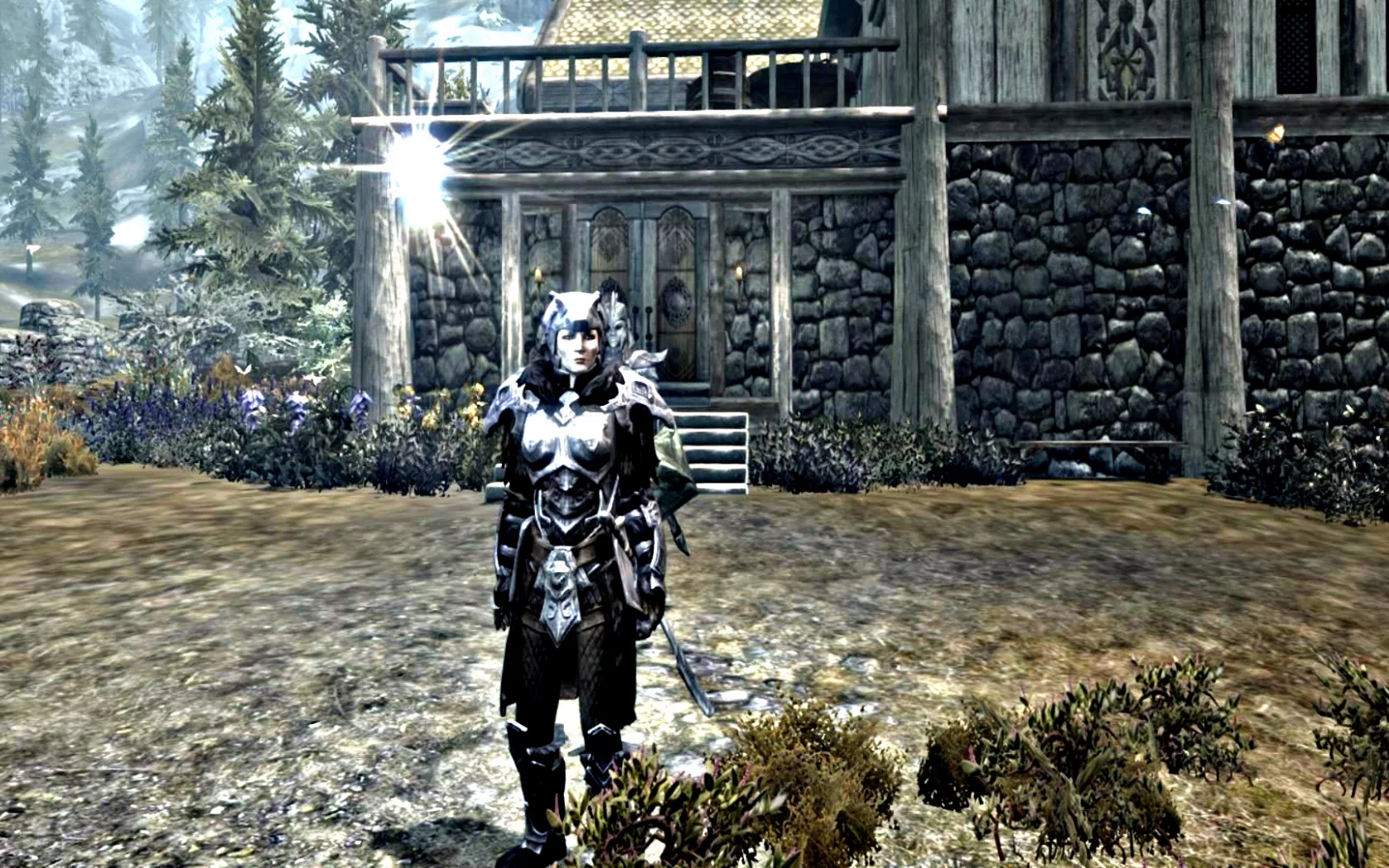 девушка, доспехи, рыцарь, skyrim